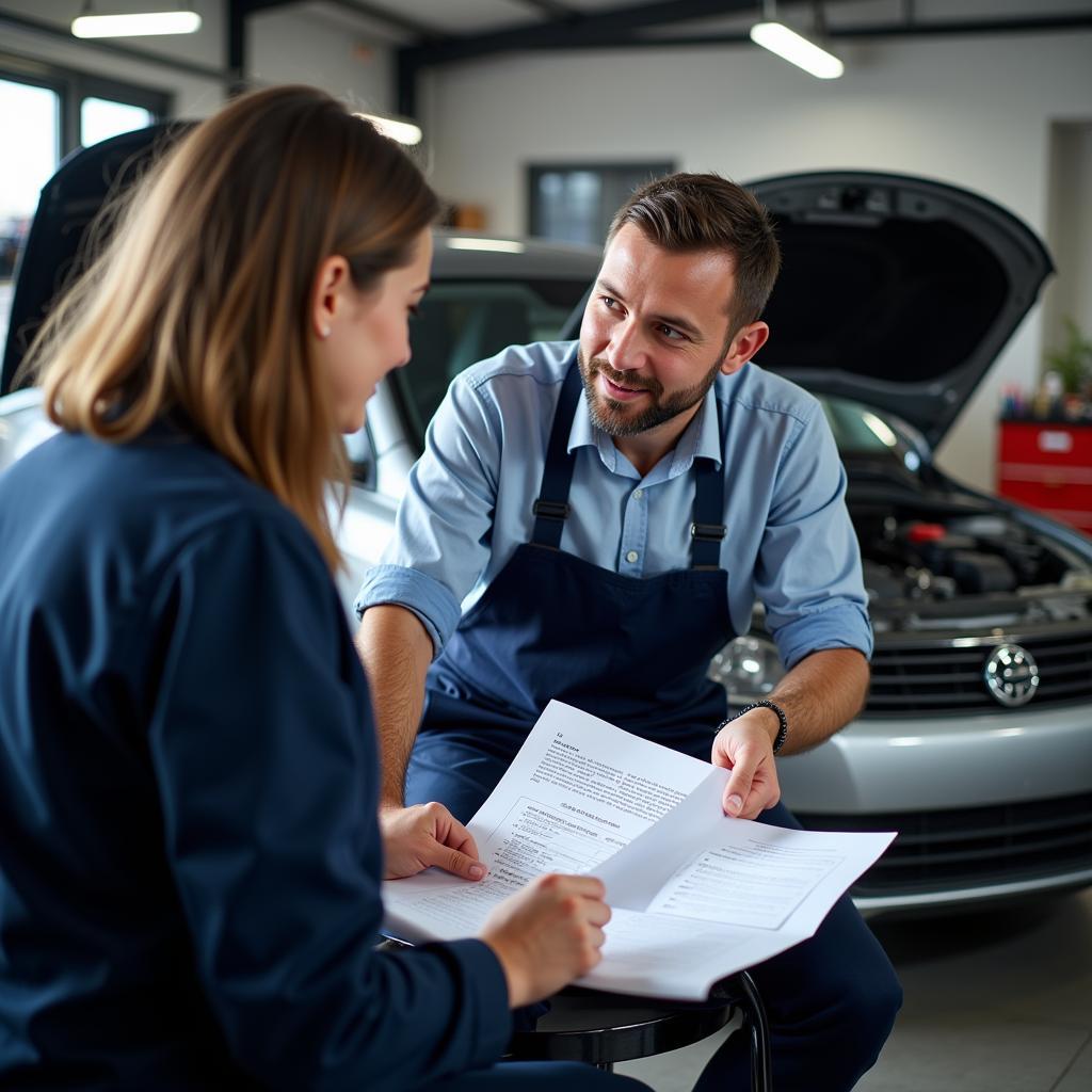 Mechanic Explaining Diagnostic Report