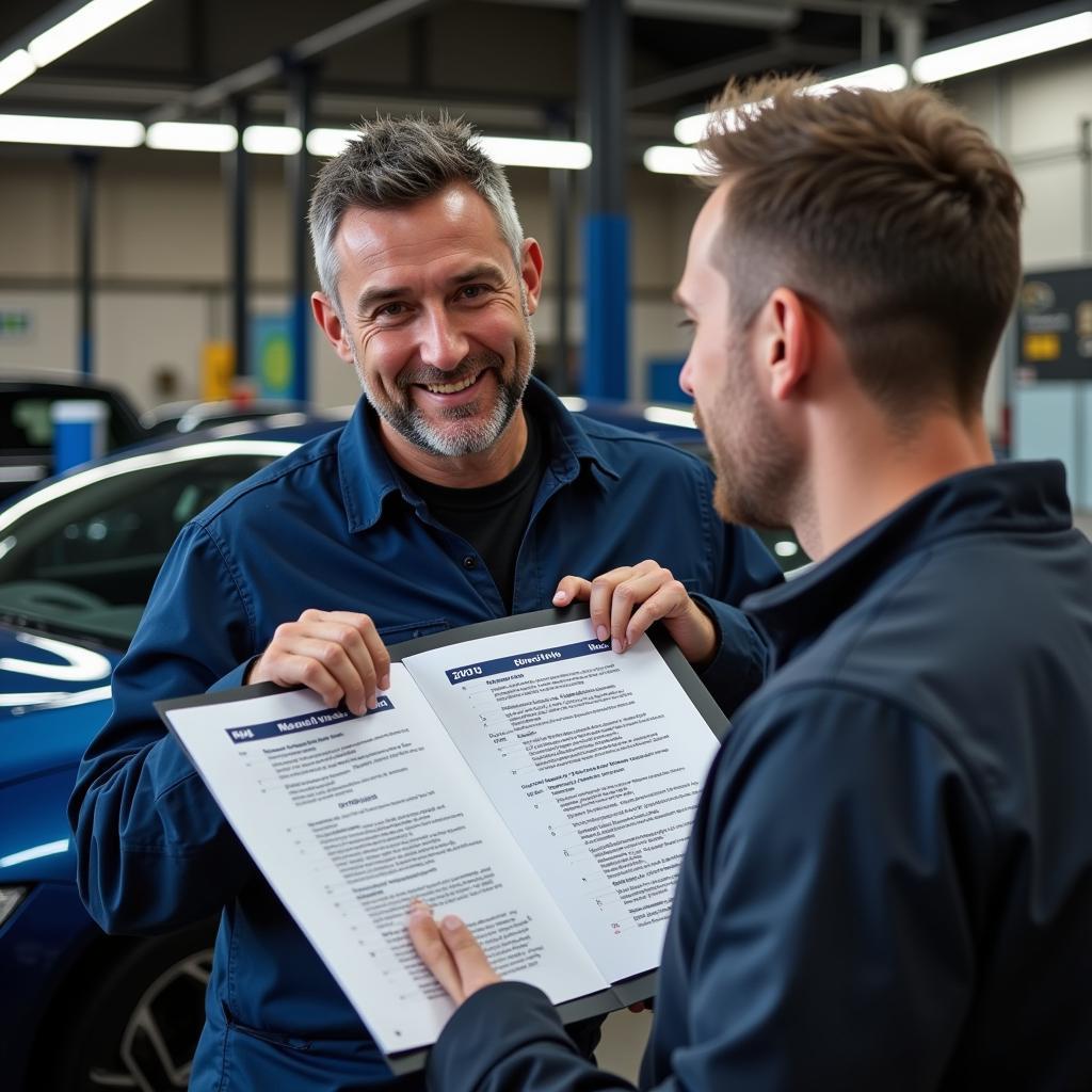 Mechanic Explaining Diagnostic Report