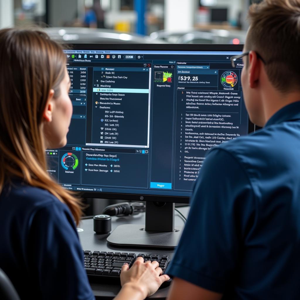 Mechanic Explaining Diagnostic Report in Wigan