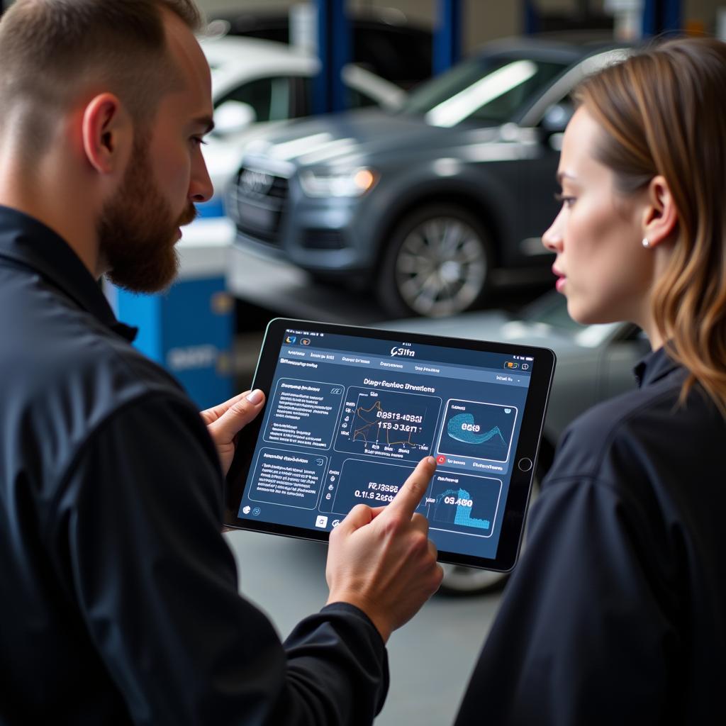 Mechanic Explaining Diagnostic Results