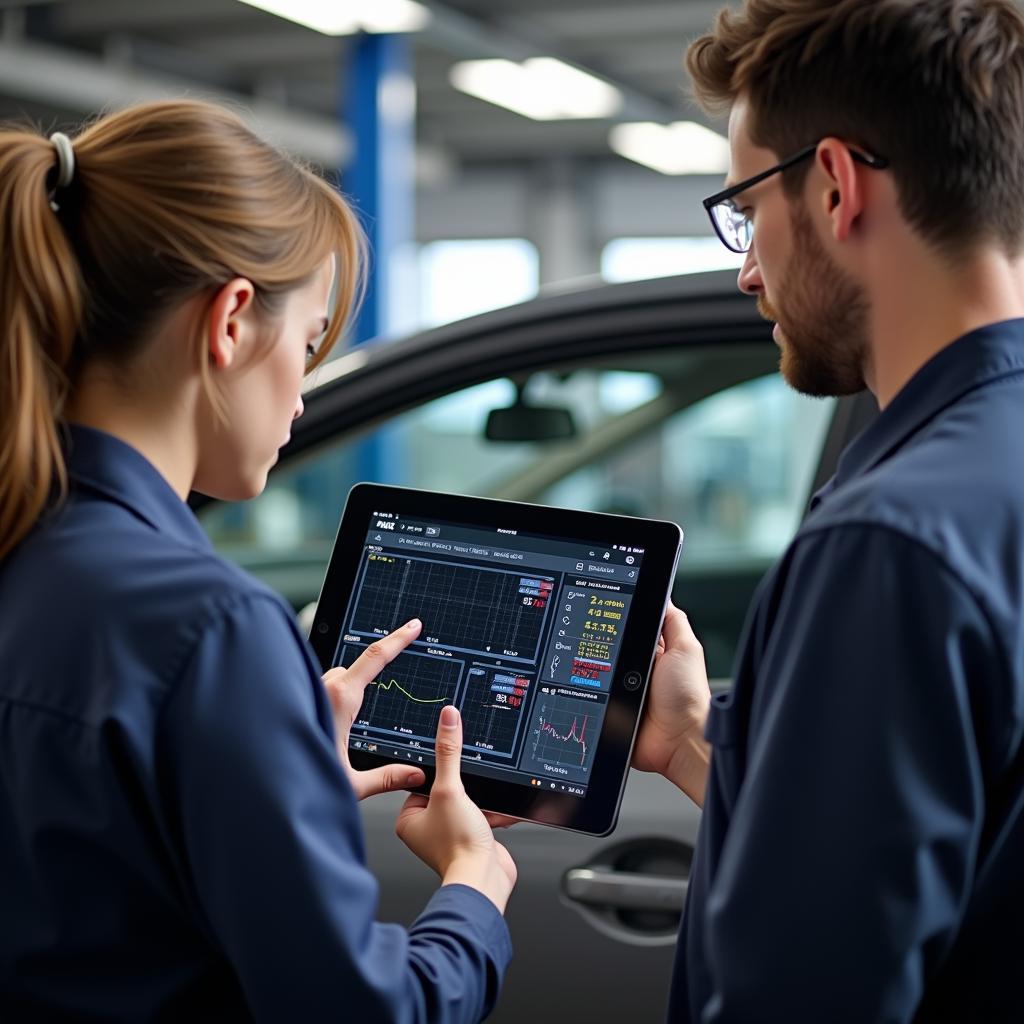 Mechanic Explaining Diagnostic Results