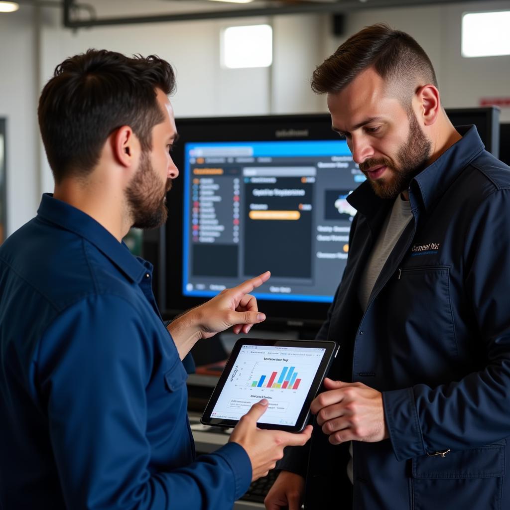 Mechanic Explaining Diagnostic Results