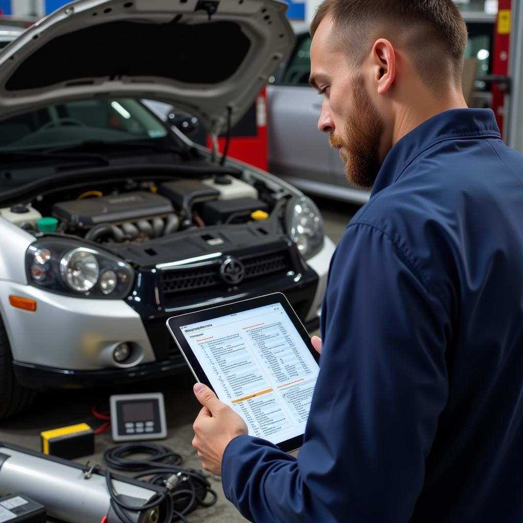 Mechanic Explaining Diagnostic Results