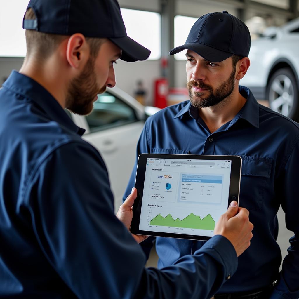 Mechanic Explaining Diagnostic Results