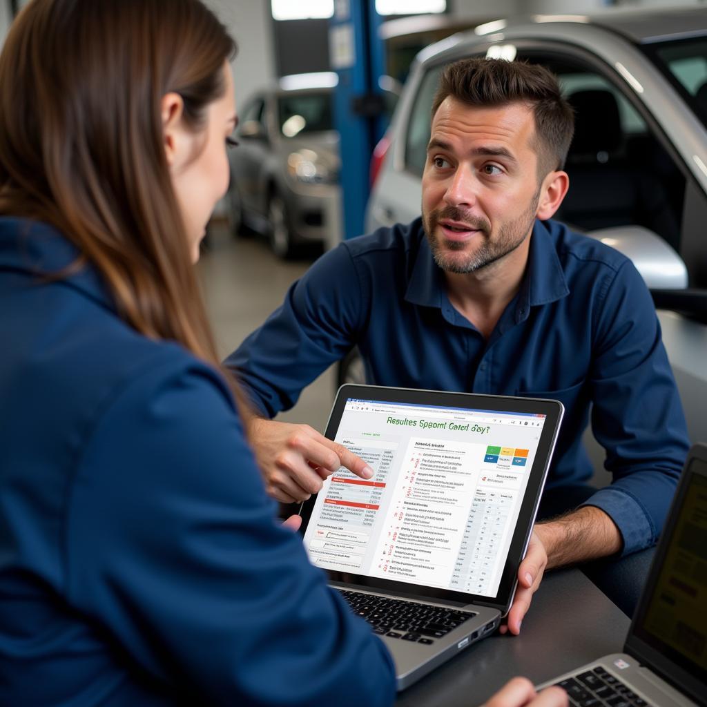 Mechanic Explaining Diagnostic Results