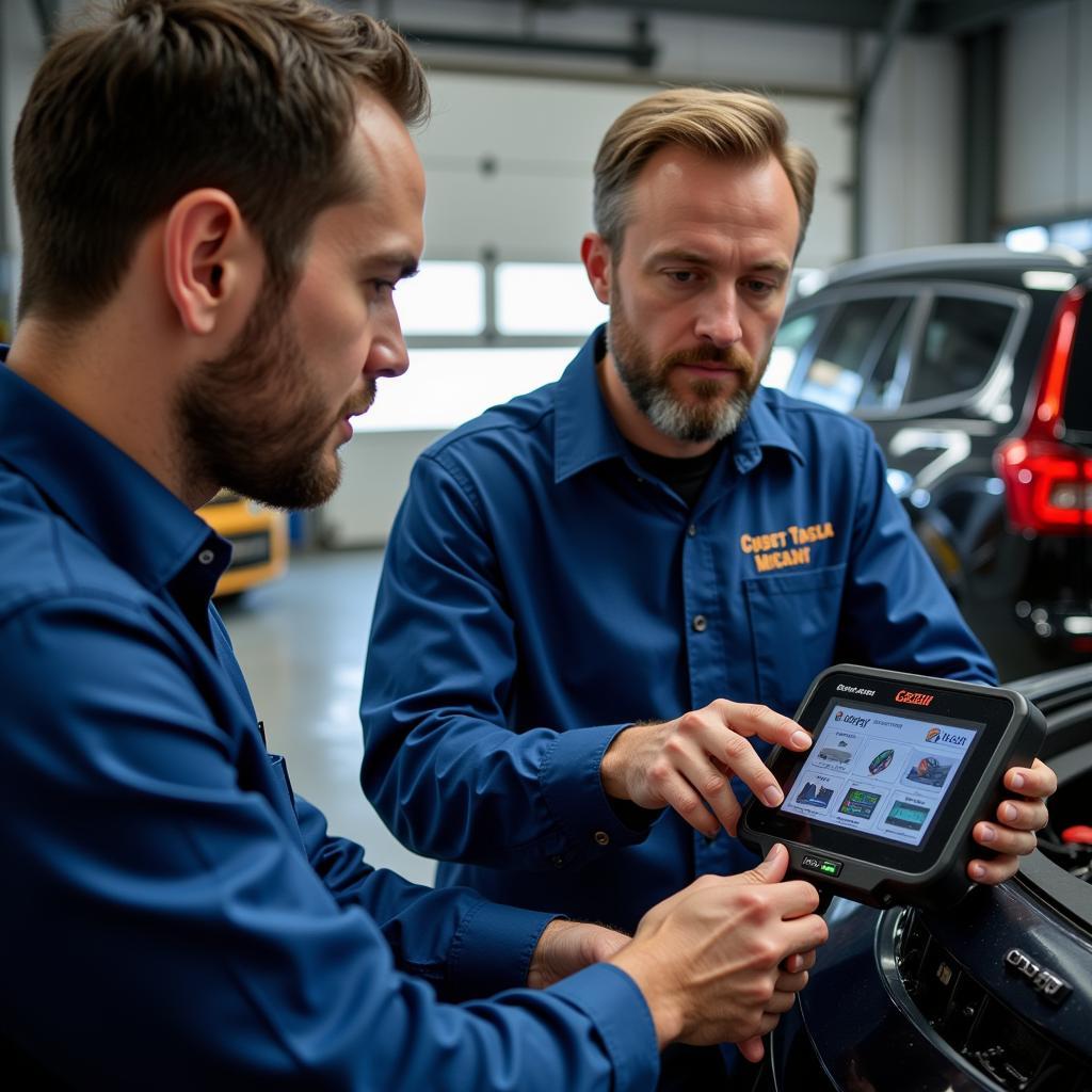 Mechanic Explaining Diagnostic Results to Car Owner in Sutton Coldfield