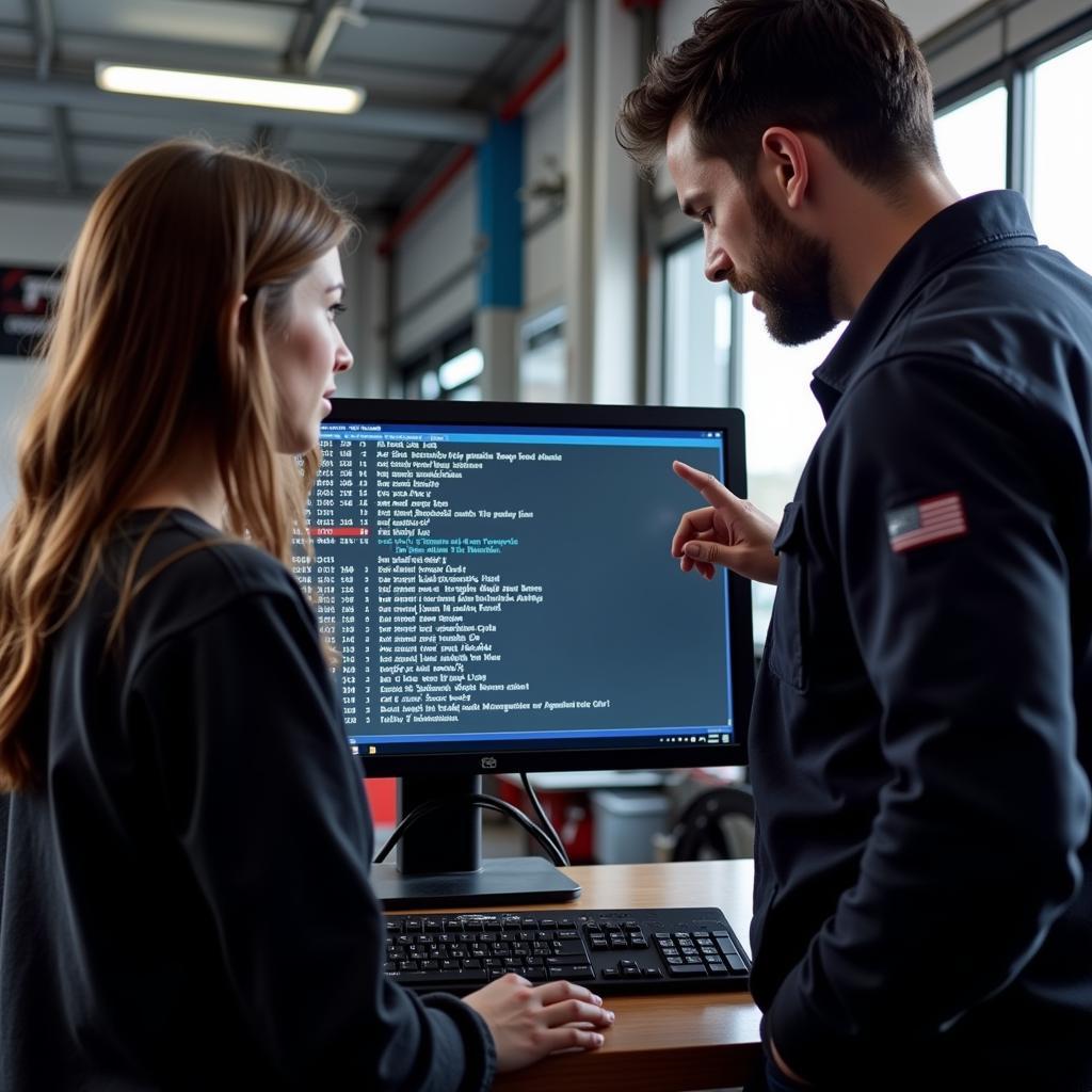 Mechanic Explaining Diagnostic Results