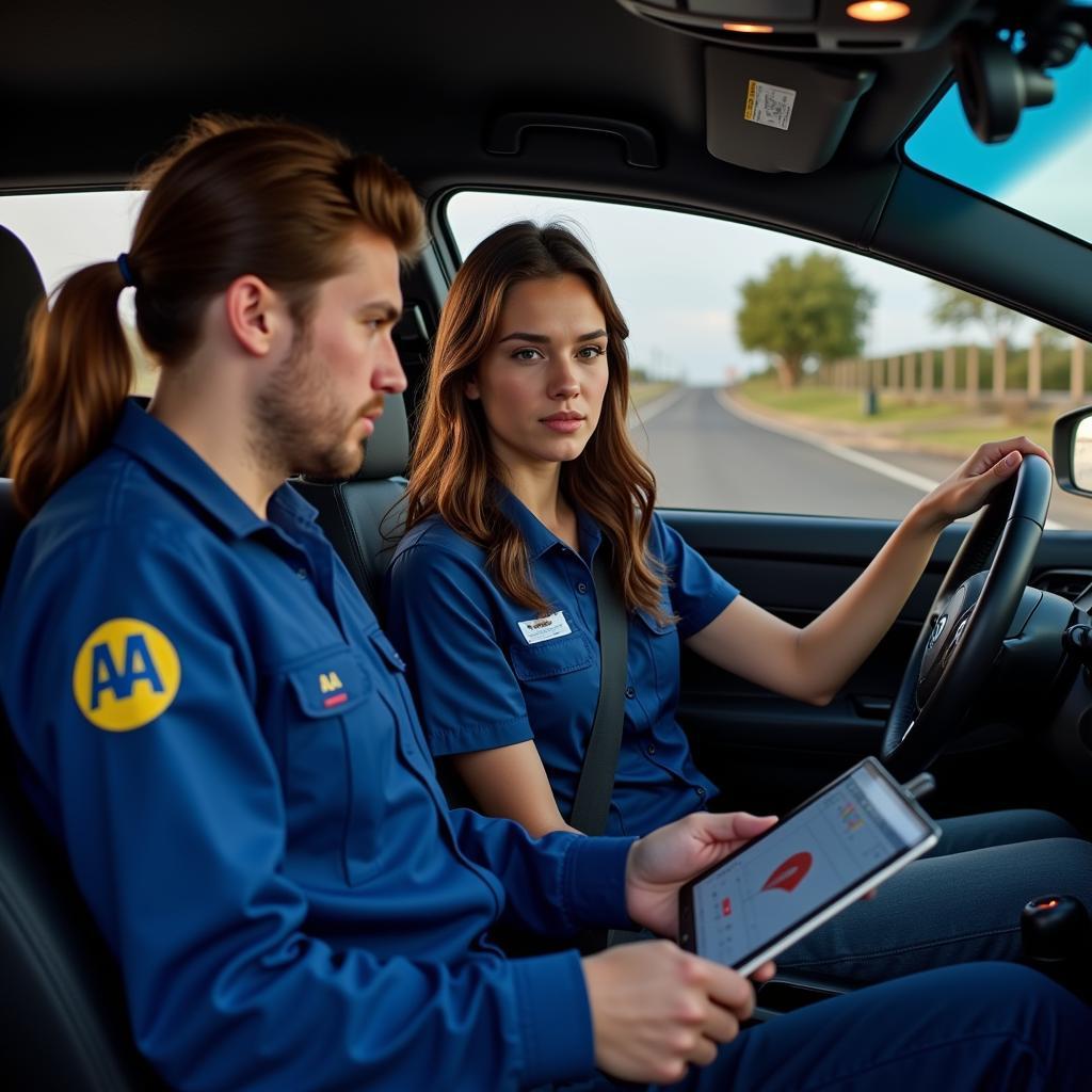 Mechanic Discussing Diagnostic Results with Car Owner