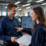 Mechanic Explaining Diagnostics