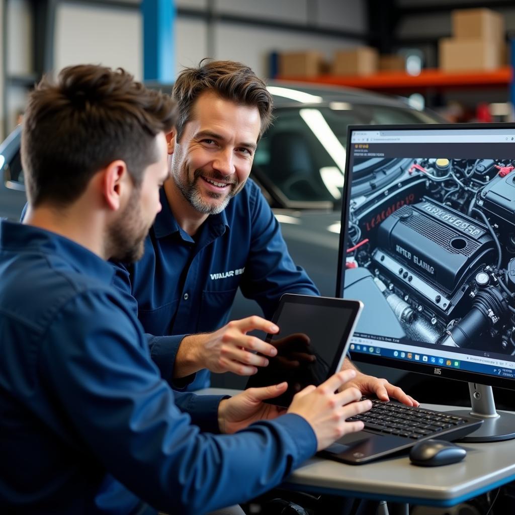 Mechanic Explaining Diagnostics Results