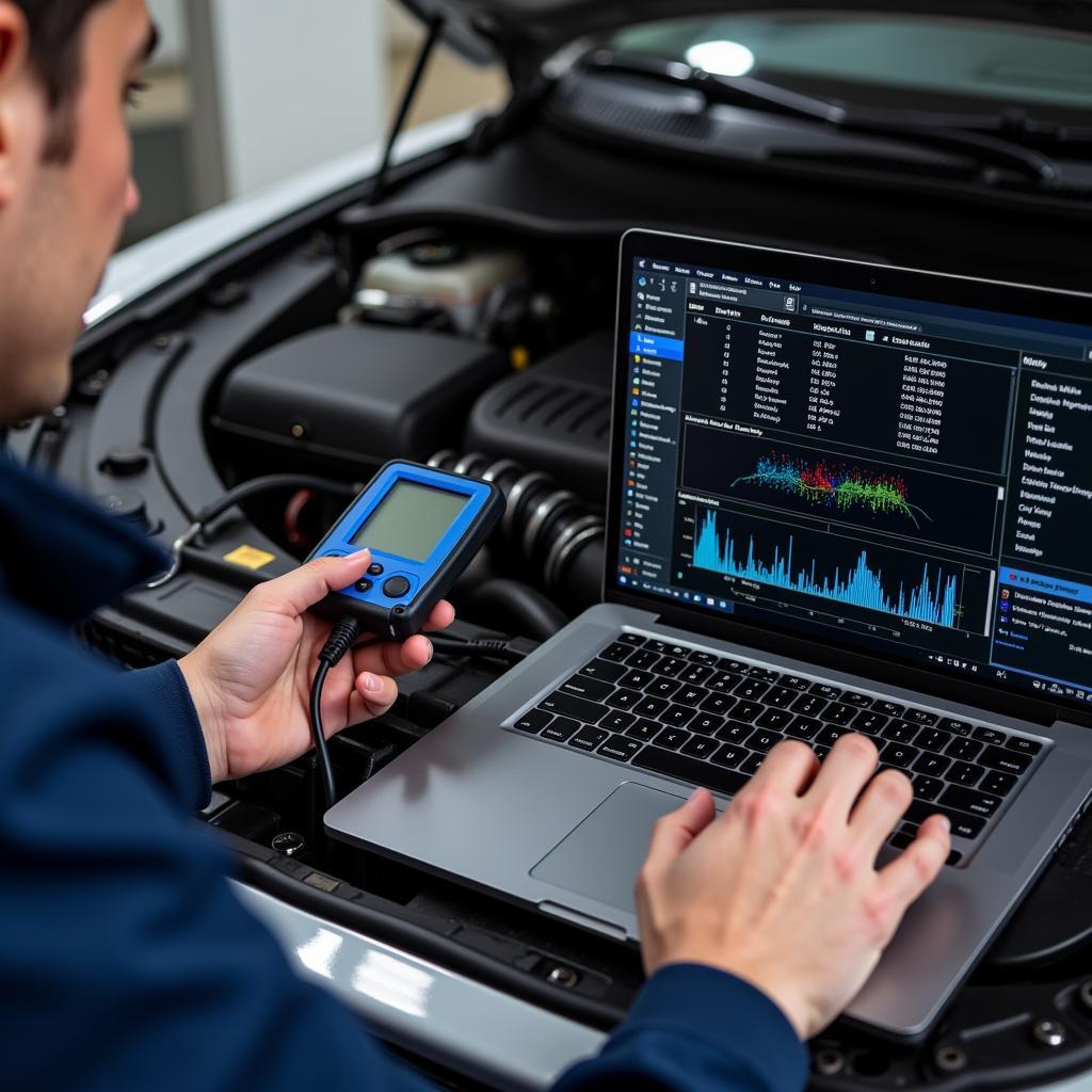 Mechanic Performing Car Diagnostic