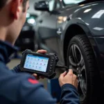 Mechanic Performing Car Diagnostics