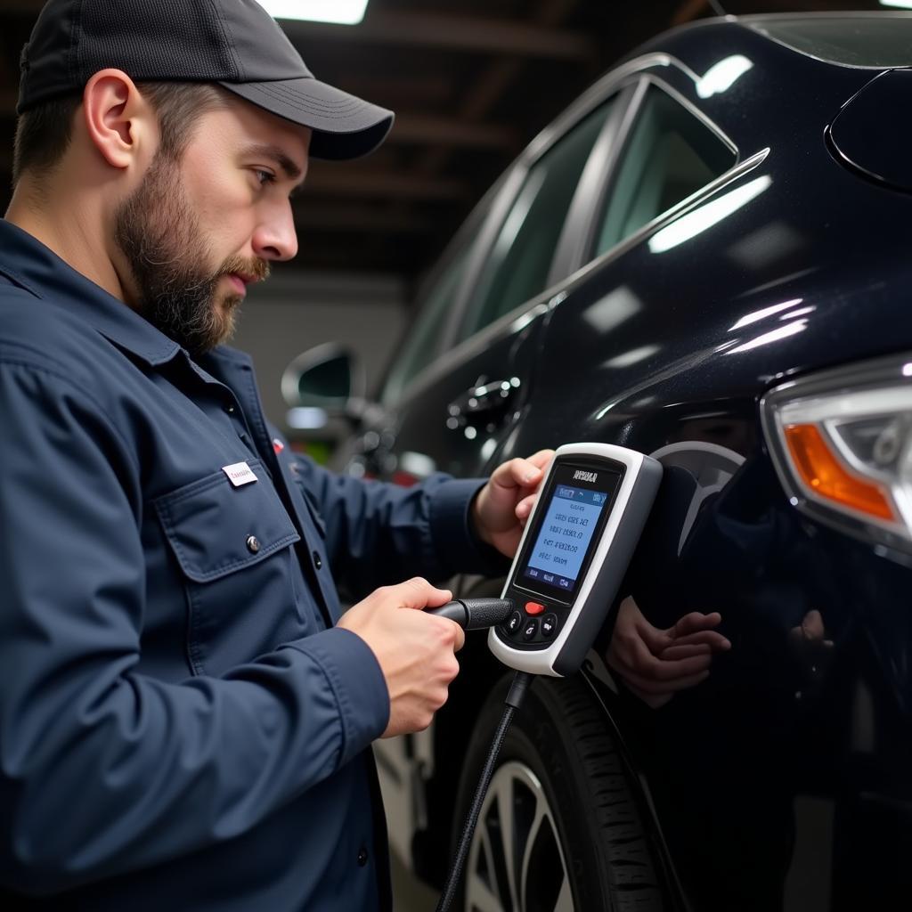 Mechanic Performing Car Diagnostics in Bromley