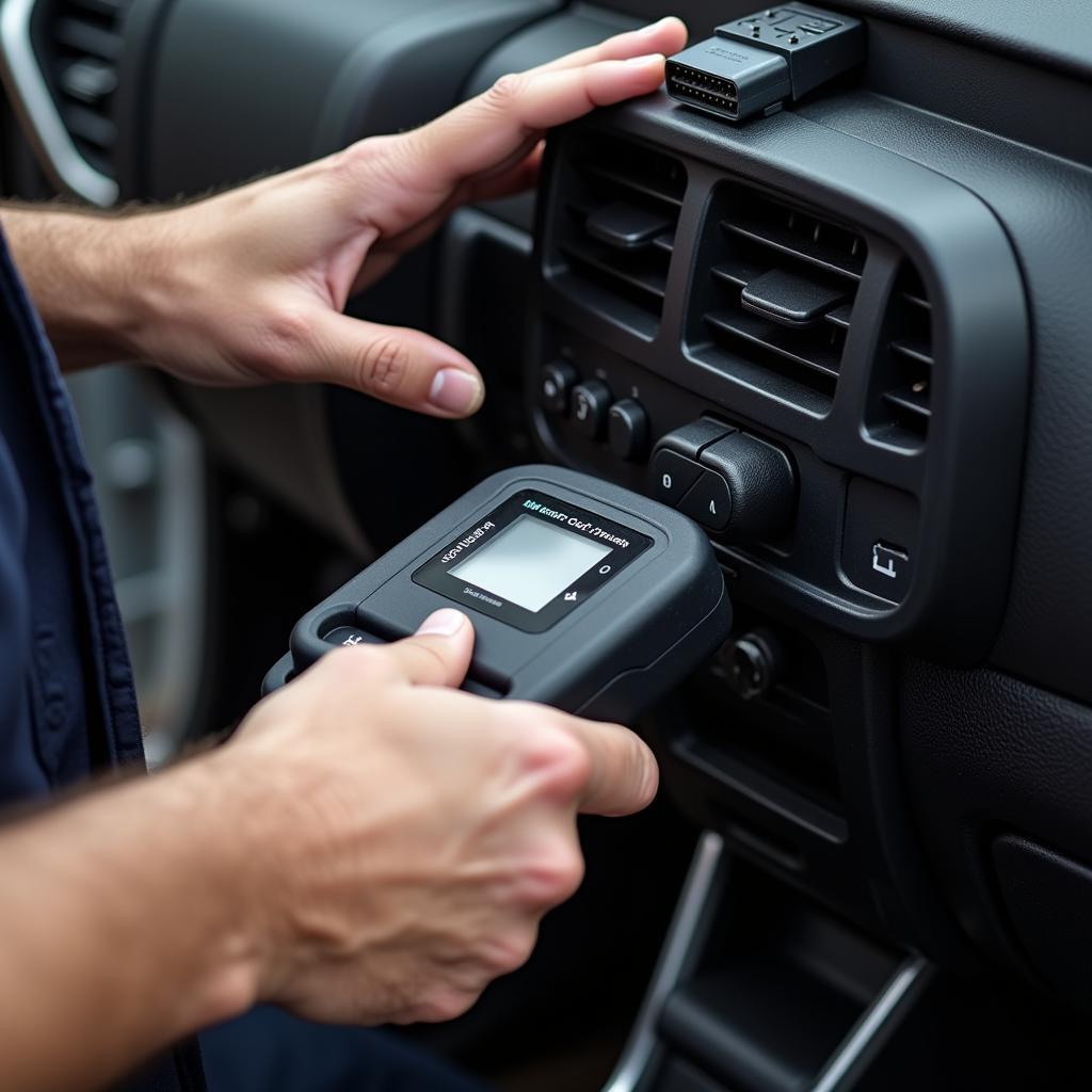 Mechanic Performing Car Diagnostics in Rossington