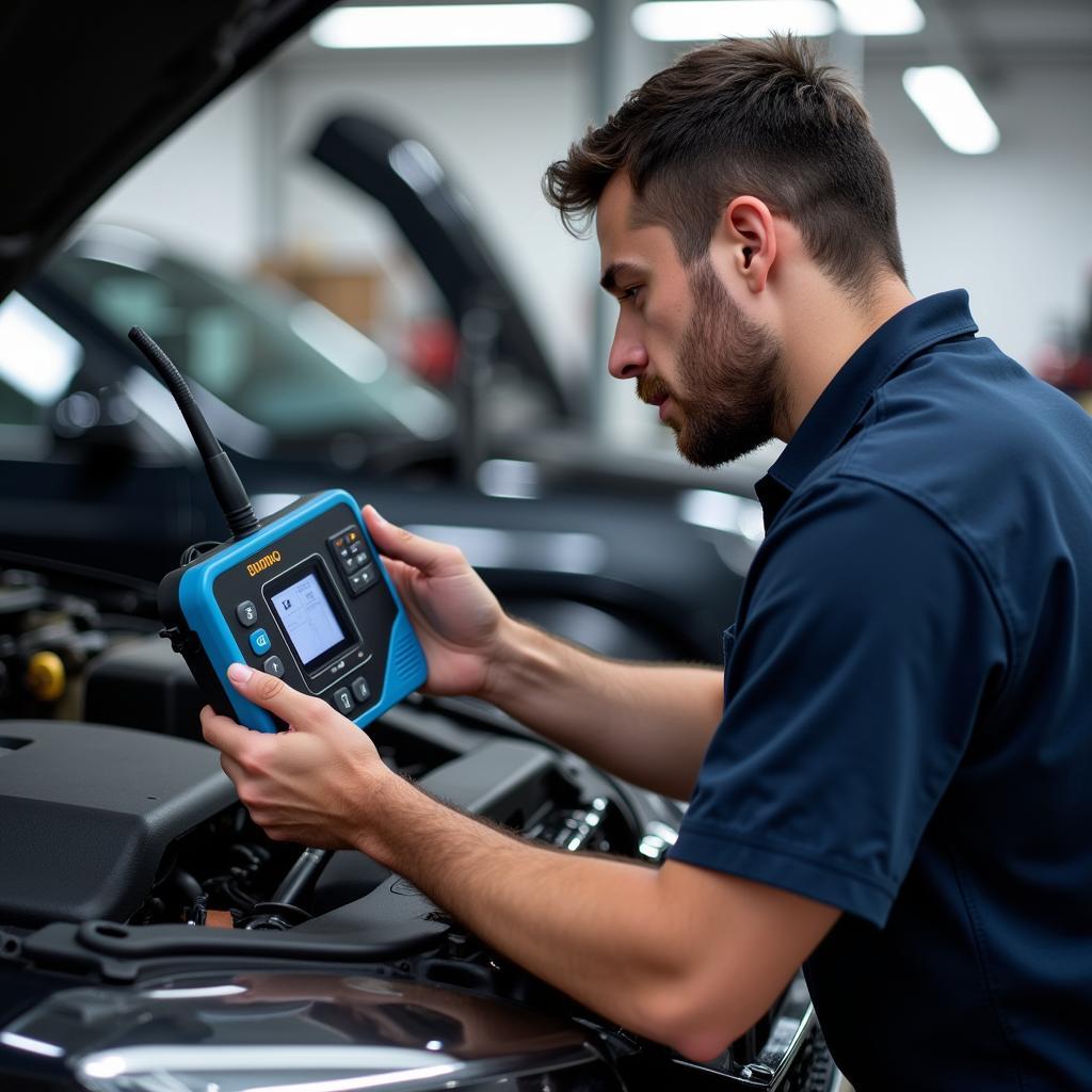 Mechanic Performing Diagnostic Check