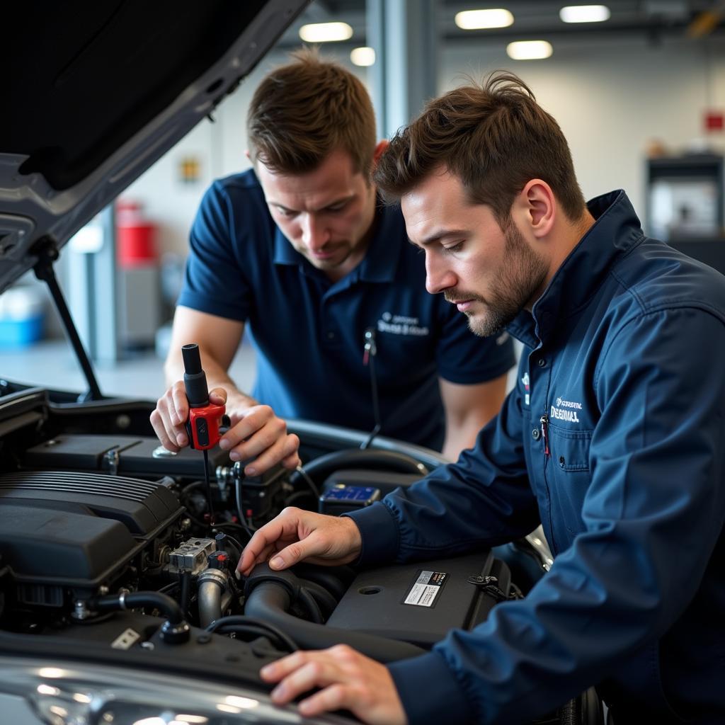 Mechanic Repairing Car Engine