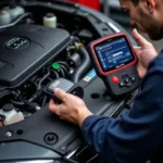 Mechanic Using Delphi Diagnostic Tool