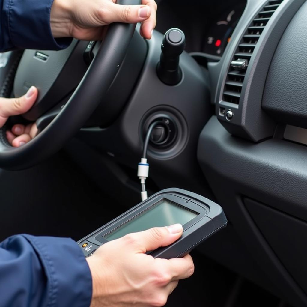 Mechanic Using Diagnostic Computer