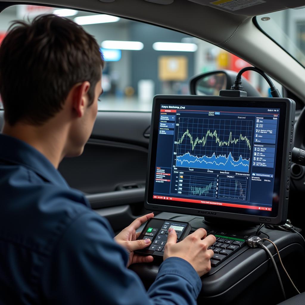 Mechanic Using Diagnostic Machine