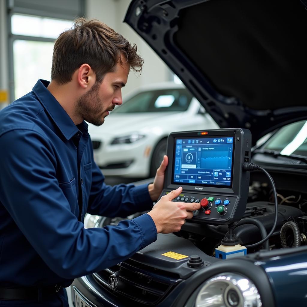 Mechanic Diagnosing Car Problems