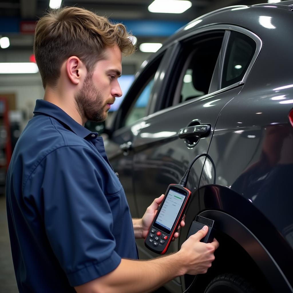 Mechanic Performing Diagnostics