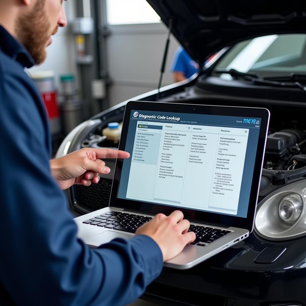 Mechanic Using Diagnostic Software