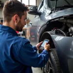 Mechanic Using Motopower Scanner