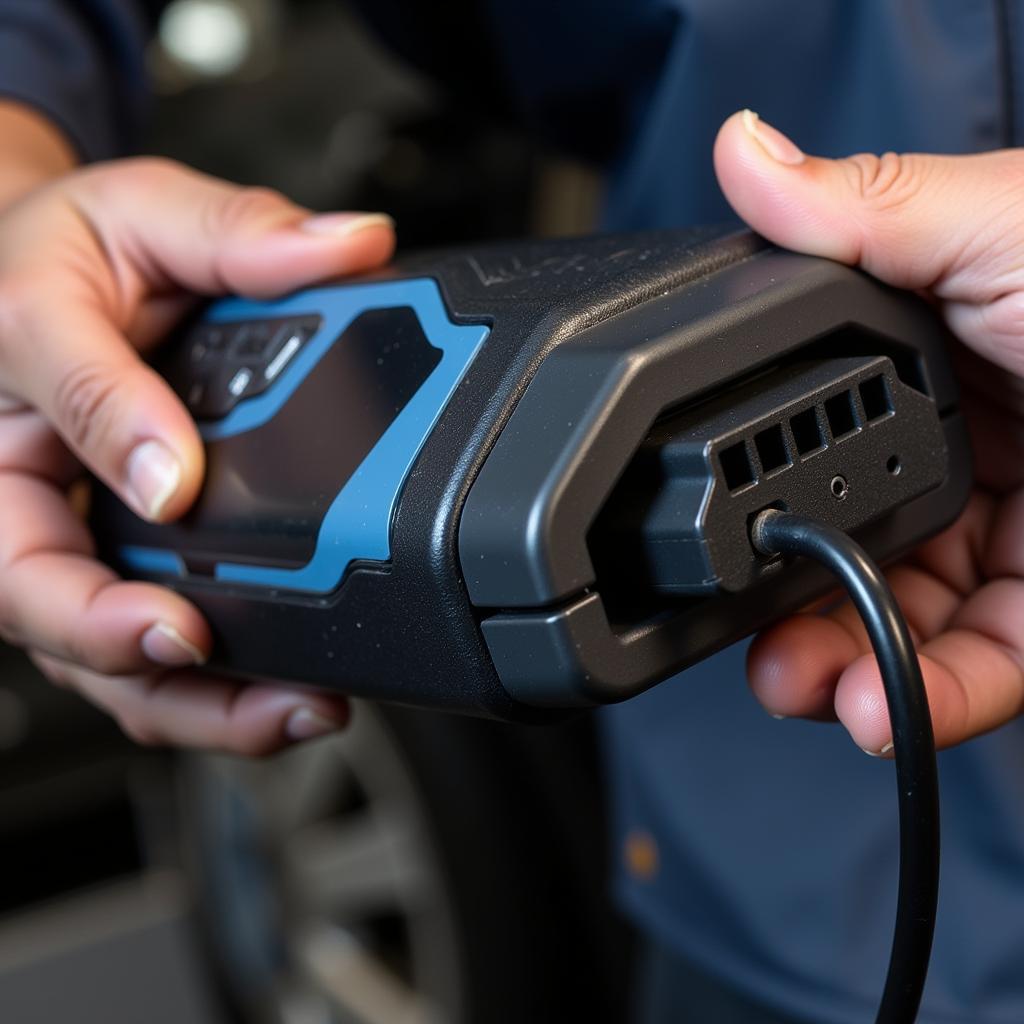 Mechanic using OBD-II Scanner