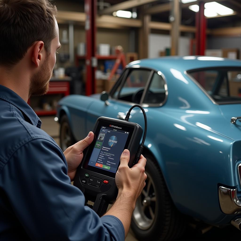 Mechanic Using OBD1 Scanner