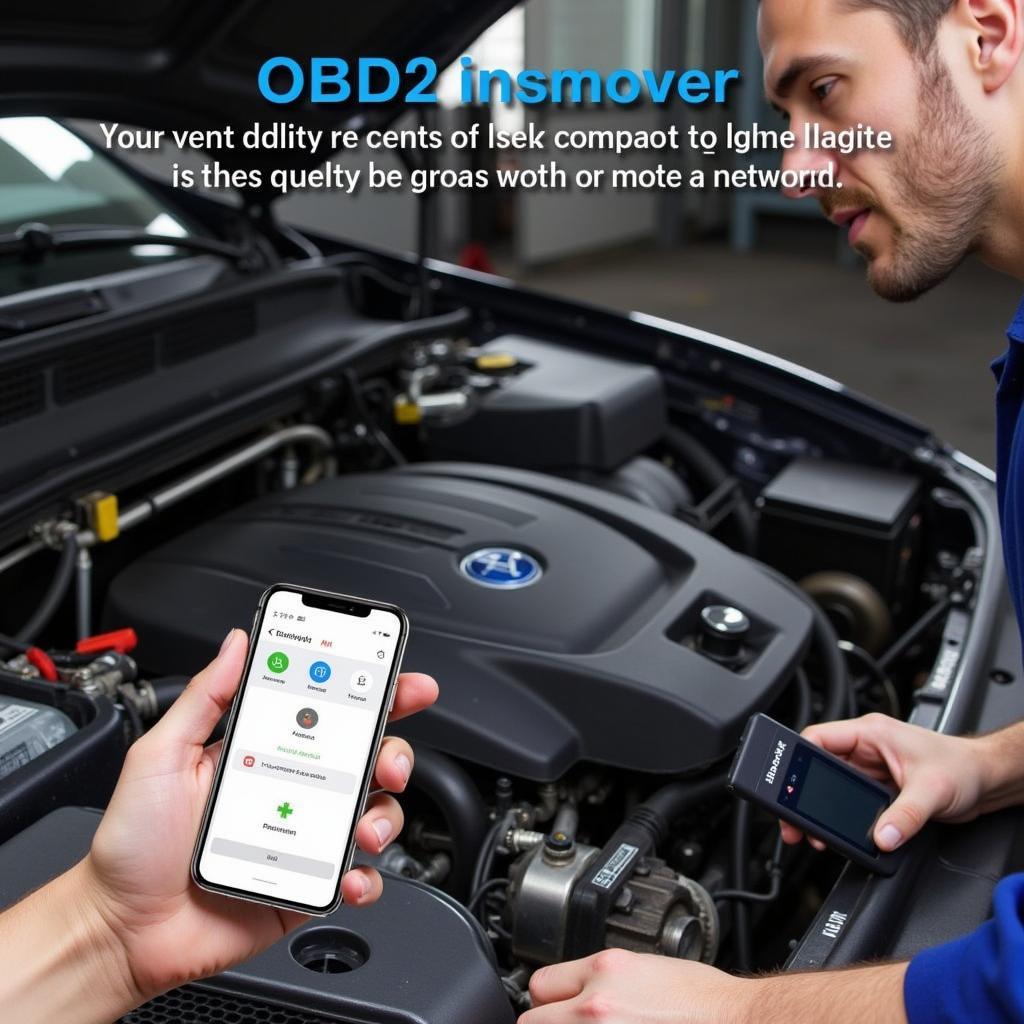 Mechanic Using OBD2 Scanner