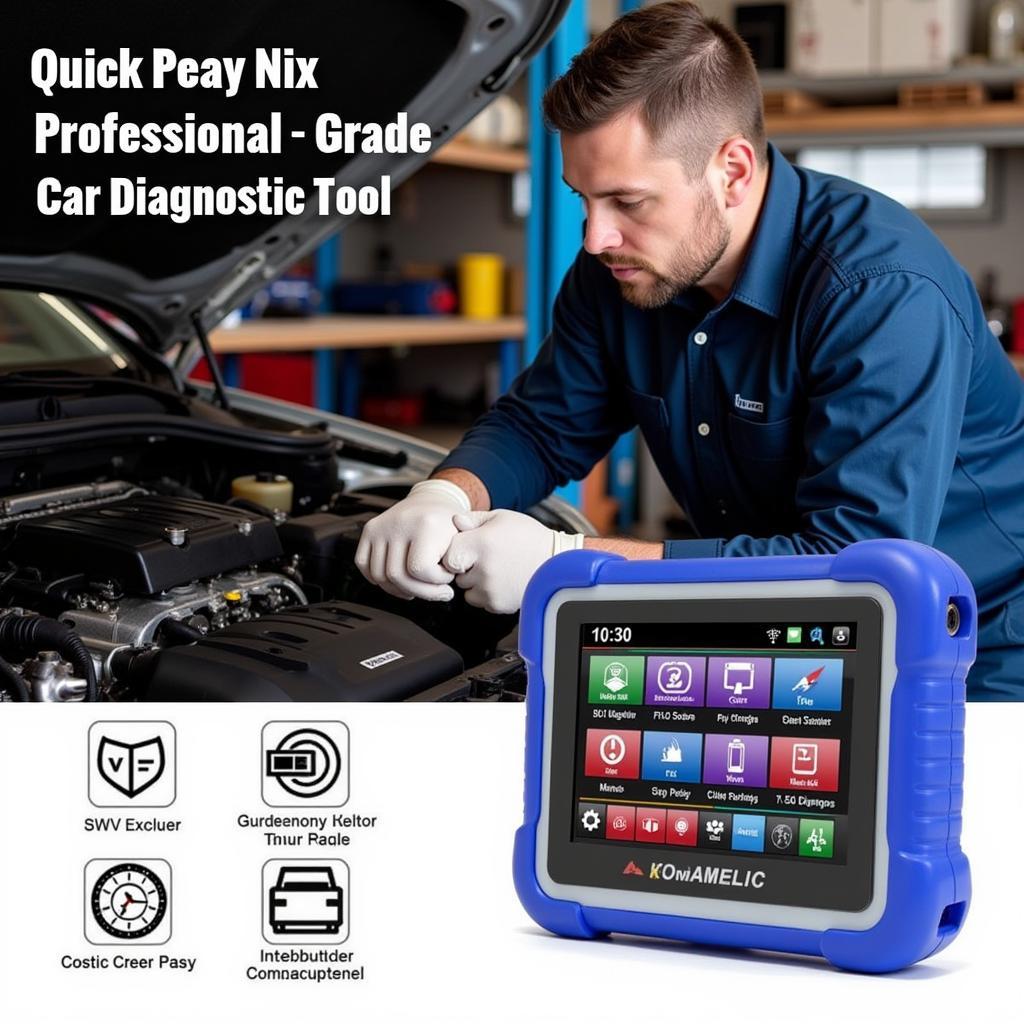 Professional Mechanic Using Advanced Diagnostic Tool