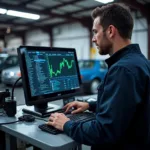 Mechanic Analyzing Car Diagnostics