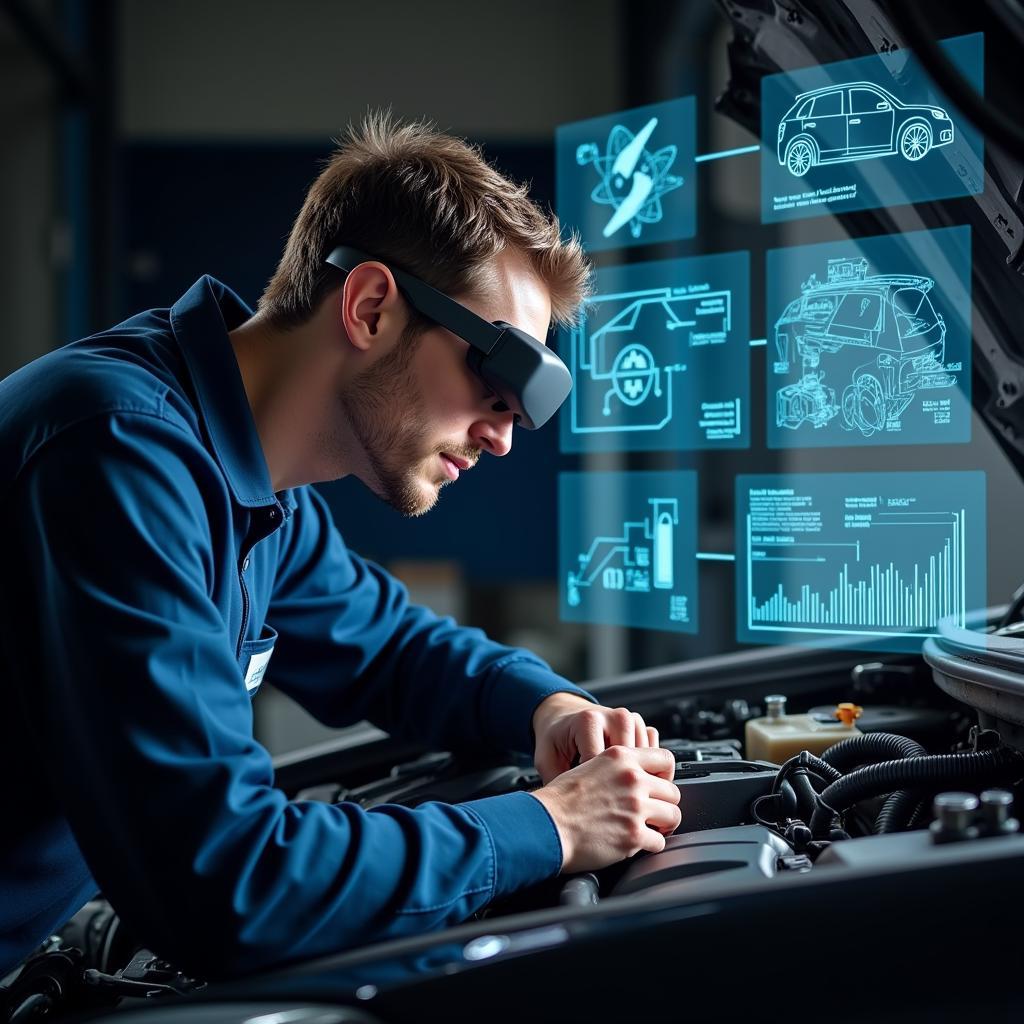 Mechanic Using Augmented Reality for Car Diagnostics