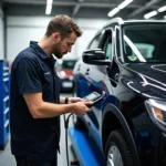 Car diagnostics in action at a Melbourne workshop