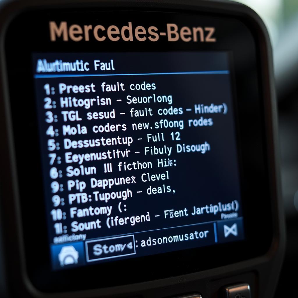 Mercedes Fault Codes on Scanner