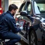 Mobile Car Diagnostic Specialist at Work