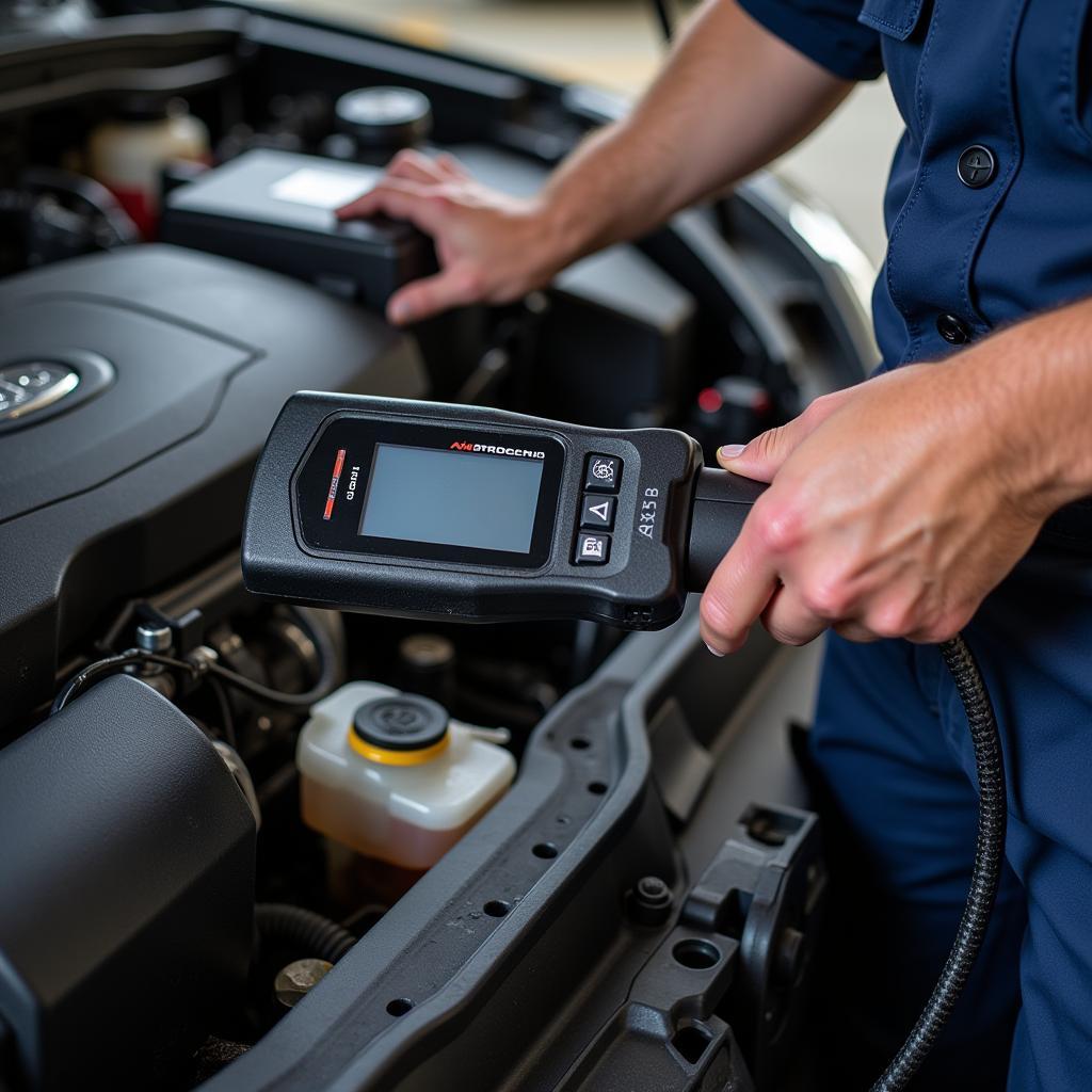 Mobile Car Diagnostic Technician at Work