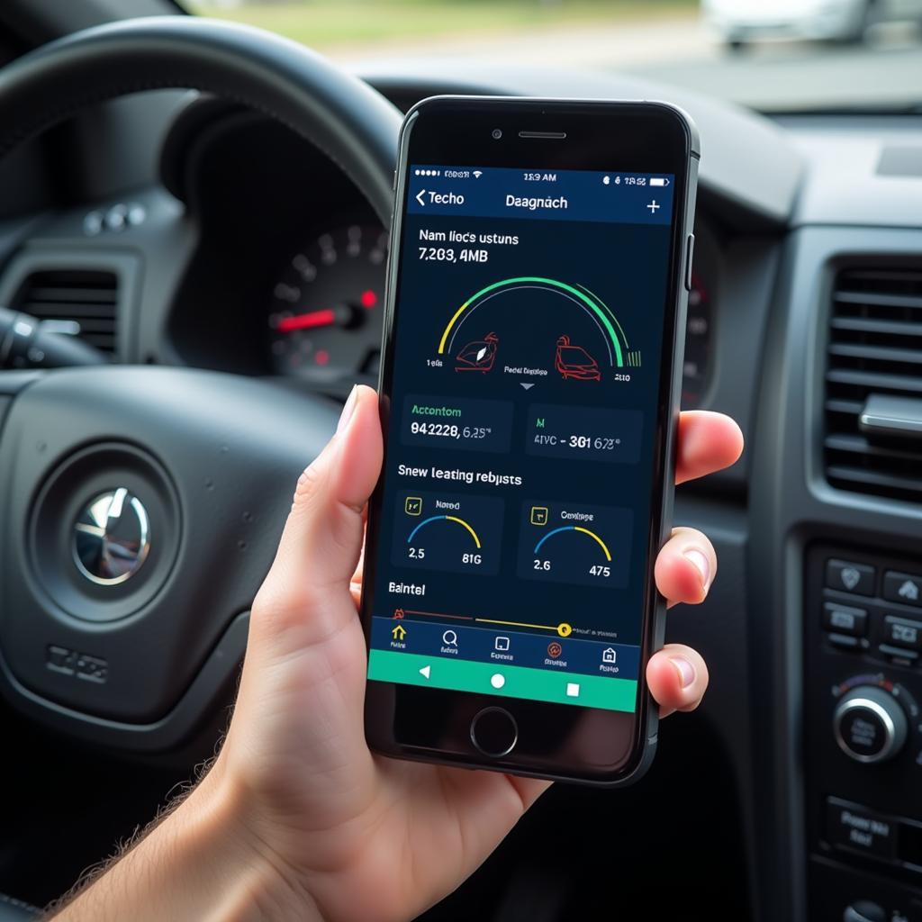 Mobile App Displaying Car Diagnostic Report