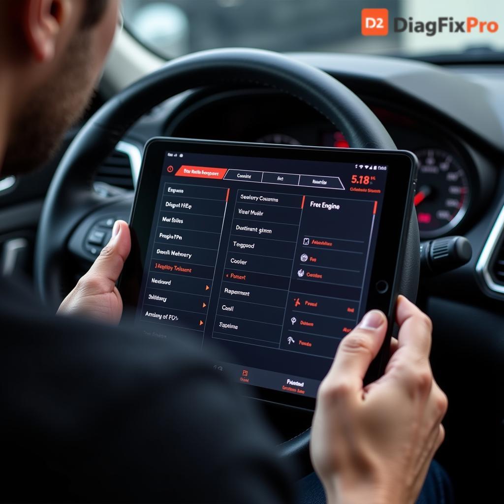 Mobile car diagnostics report on a tablet