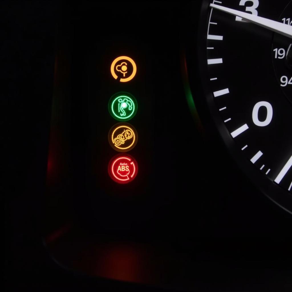 Modern Car Dashboard Warning Lights