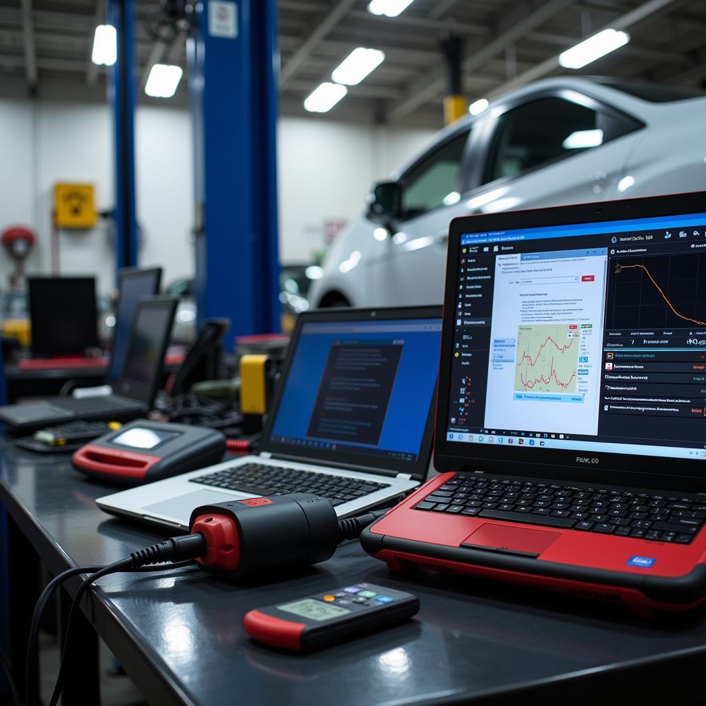 Modern Car Diagnostic Equipment in Pembrokeshire Workshop