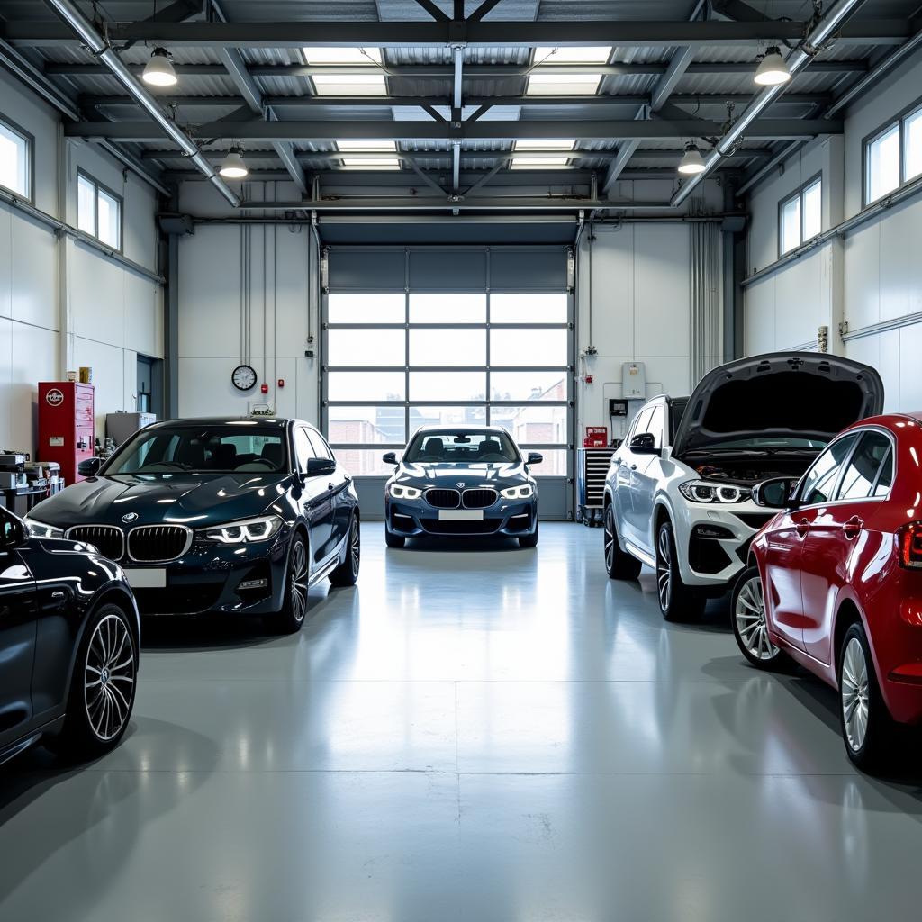 Modern car diagnostics in a Fforestfach workshop