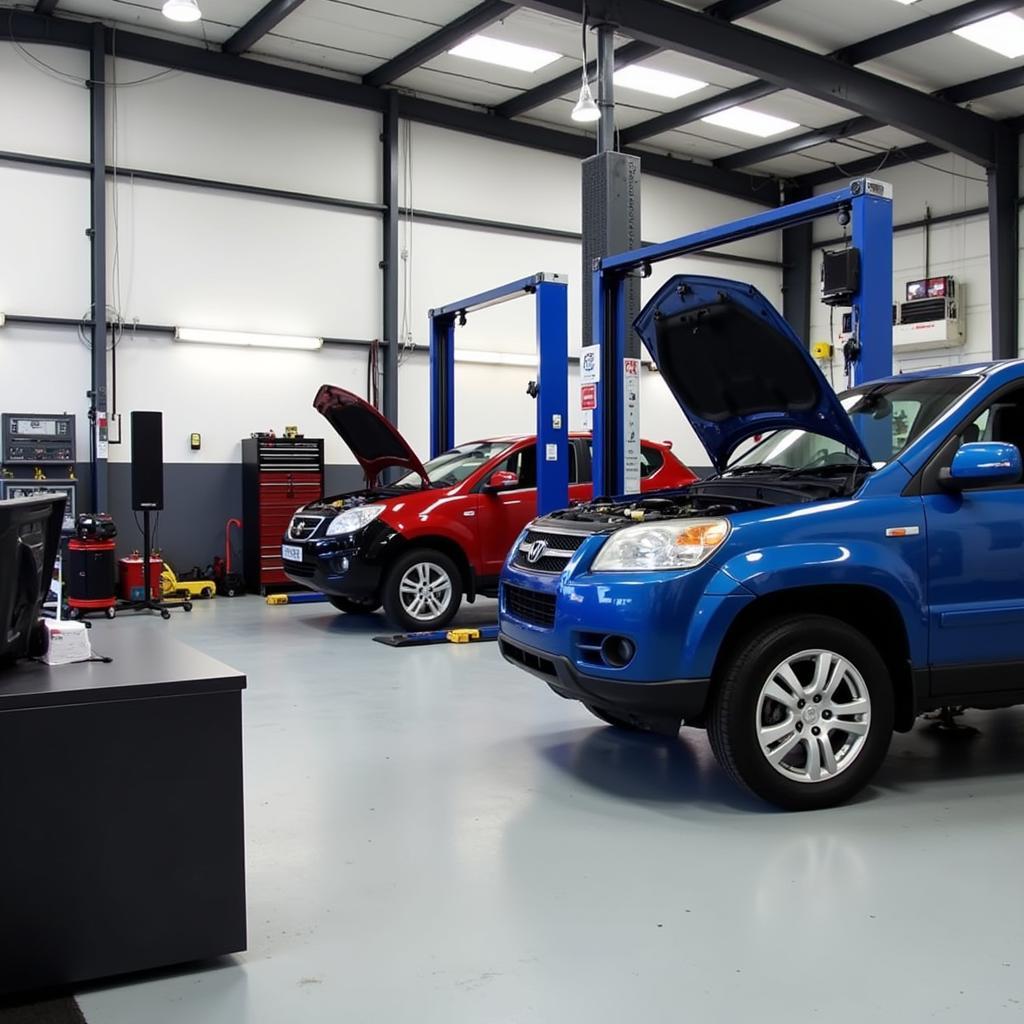 A modern car garage in Nottingham