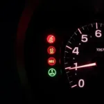 Car Dashboard with Multiple Warning Lights