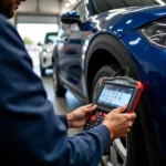 Modern car diagnostic equipment in a Newton Abbot garage