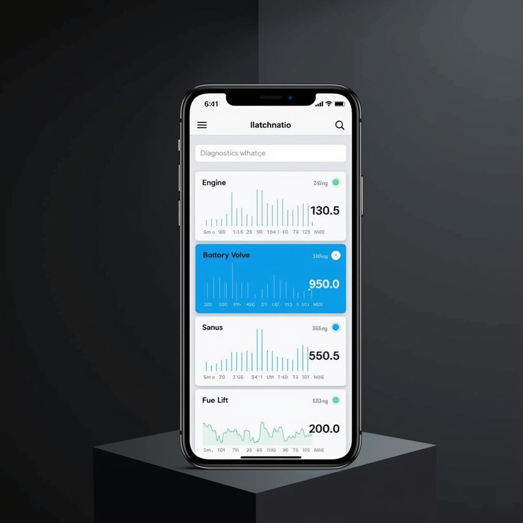 Smartphone displaying car diagnostics using Nonda app