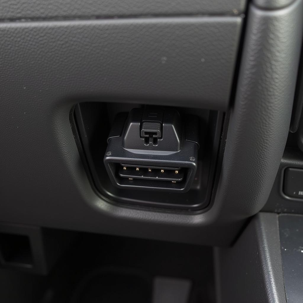 Location of the OBD-II port in a car