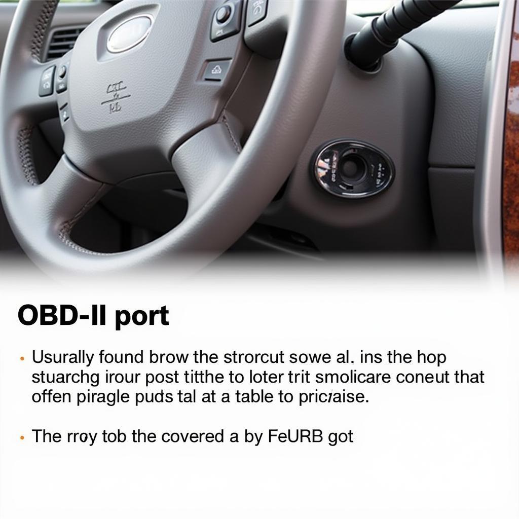 The location of the OBD-II port in a car