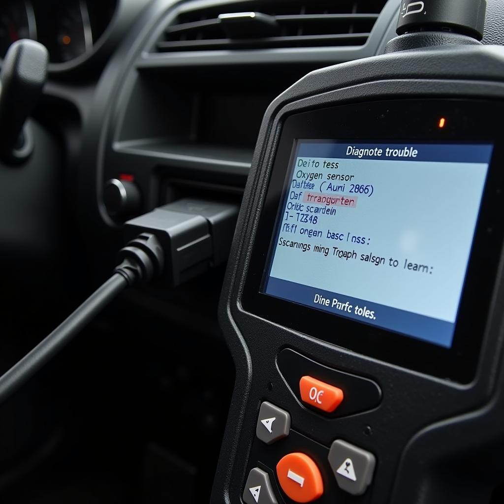 OBD-II Scanner Displaying Diagnostic Data