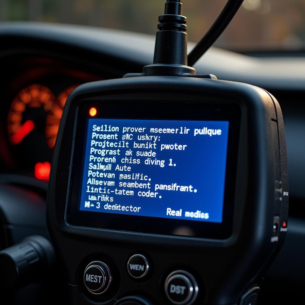 OBD-II Scanner Displaying Codes